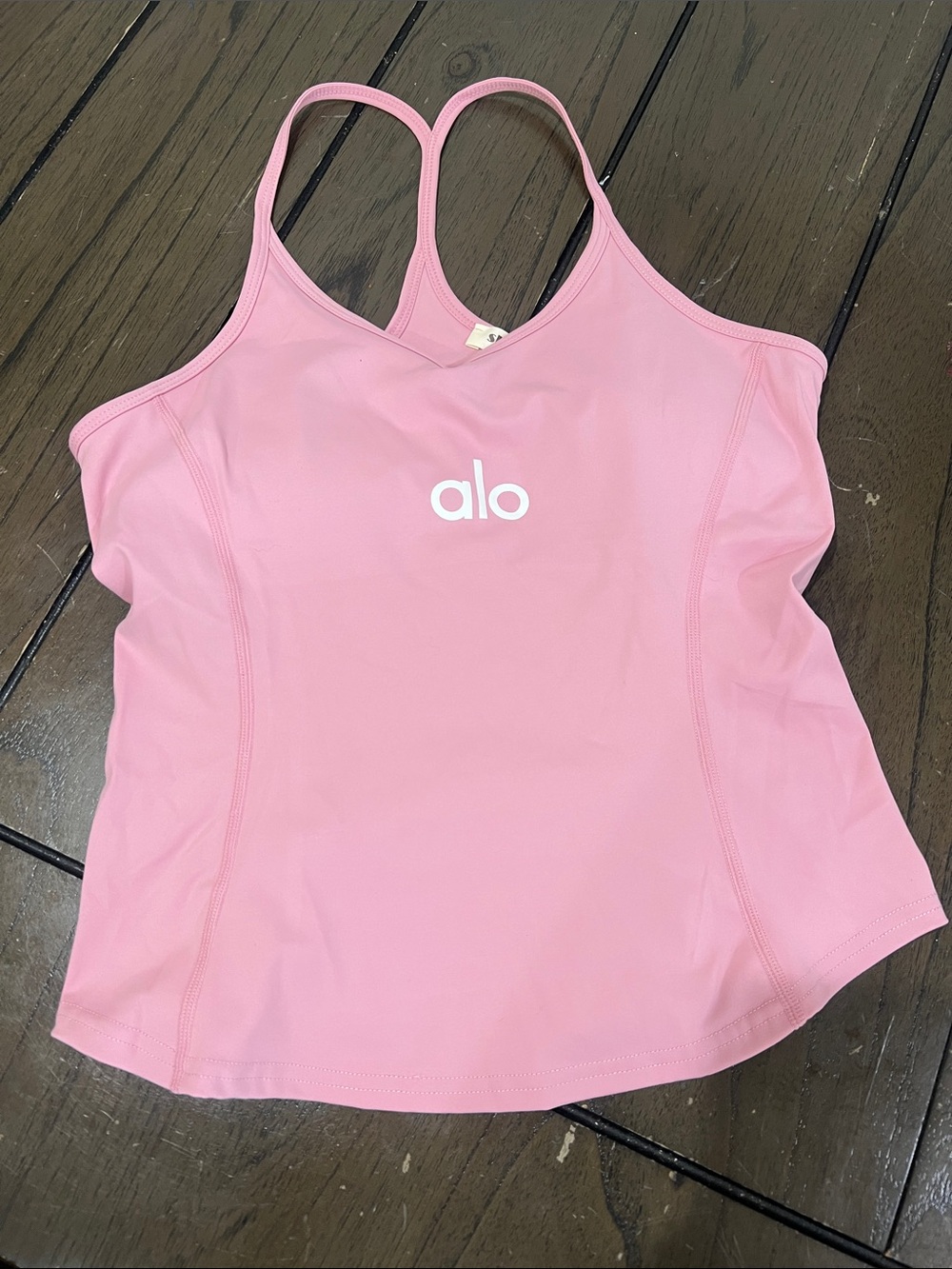ALO Yoga Pink Scoop-Neck One-Piece Swim Top with Racerback